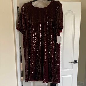 Nine West Deep Red Sequin Dress